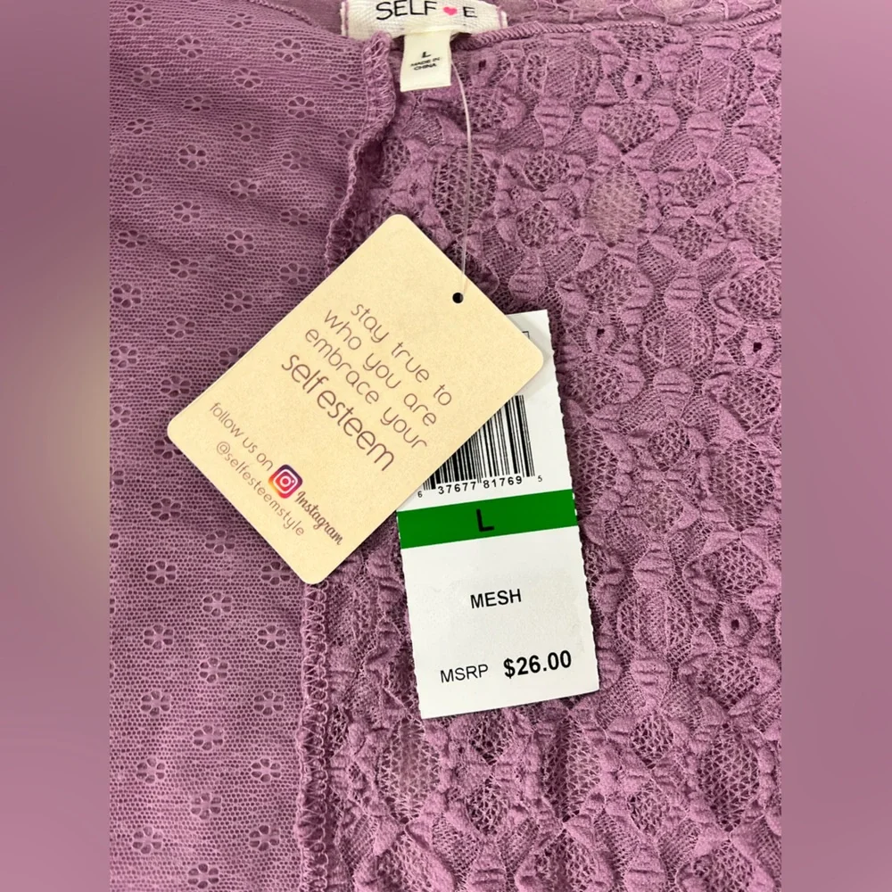Self Esteem Purple Asymmetrical Fitted Blouse